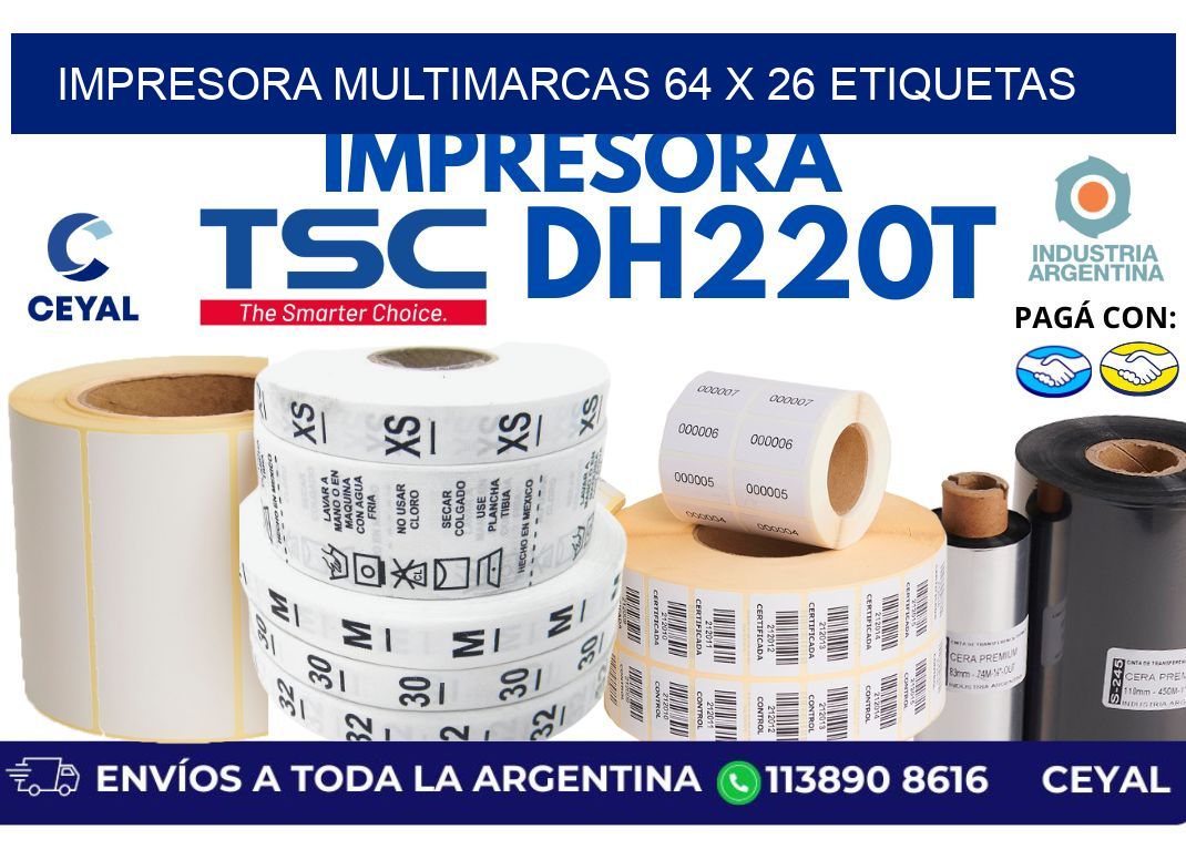 impresora multimarcas 64 x 26 etiquetas