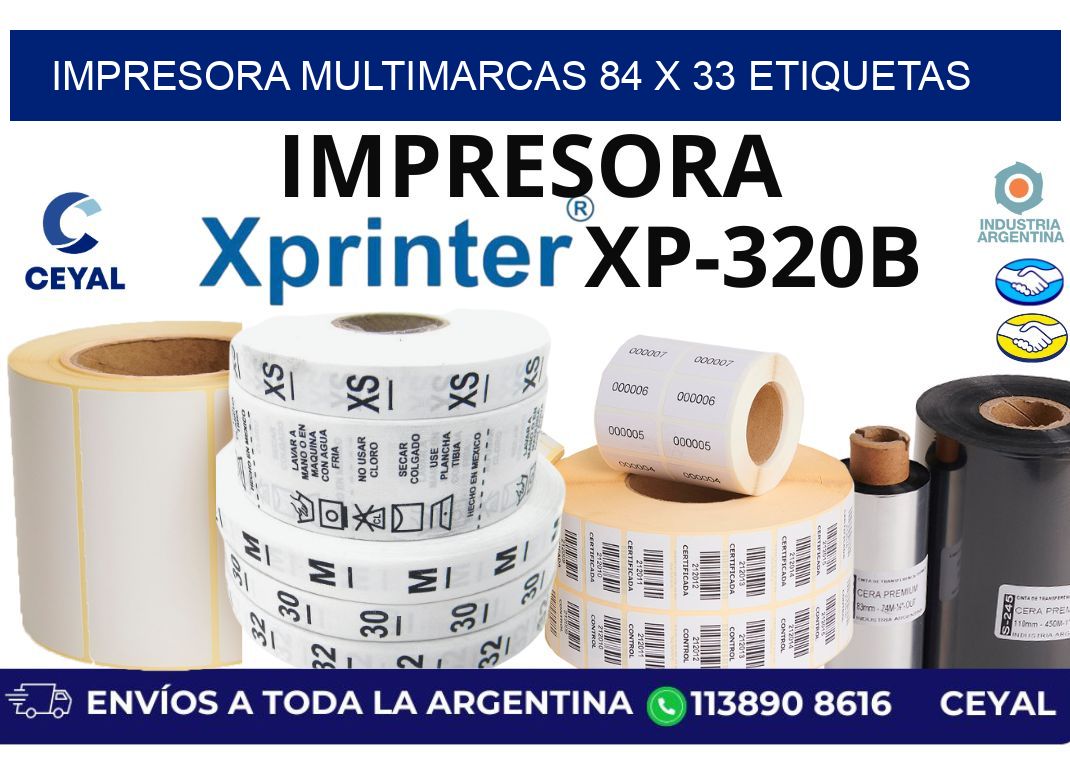 impresora multimarcas 84 x 33 etiquetas