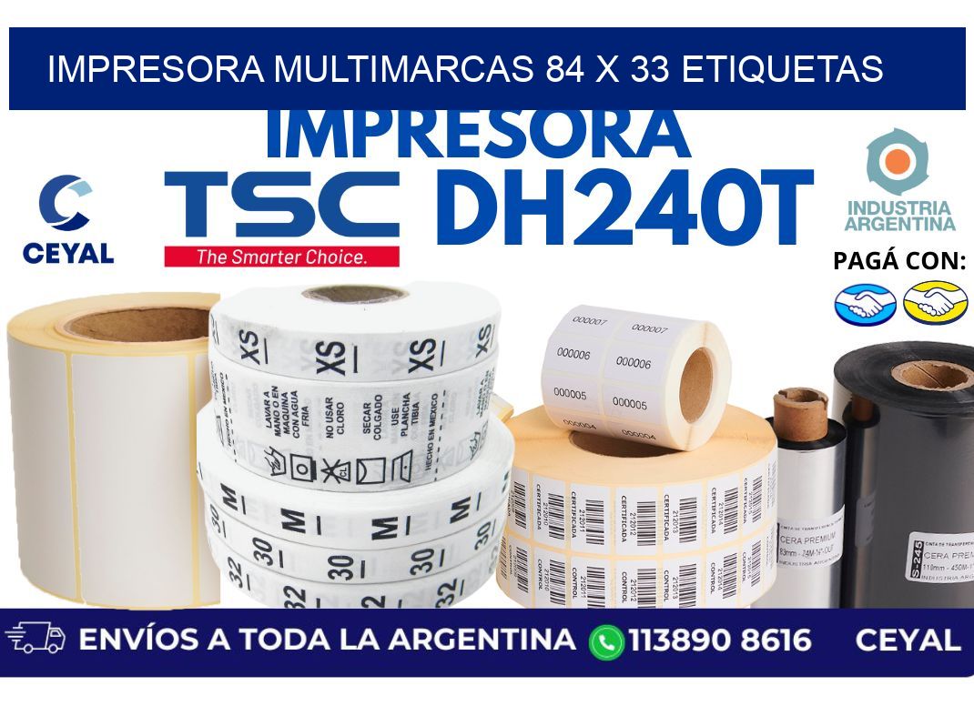 impresora multimarcas 84 x 33 etiquetas