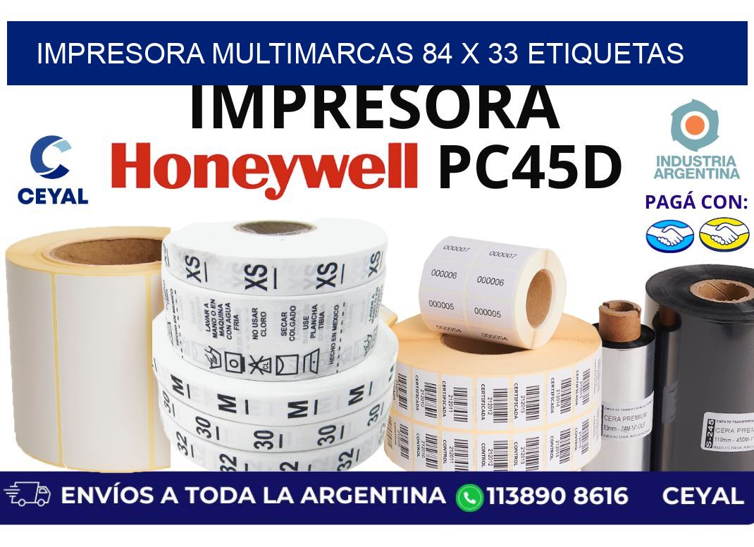 impresora multimarcas 84 x 33 etiquetas