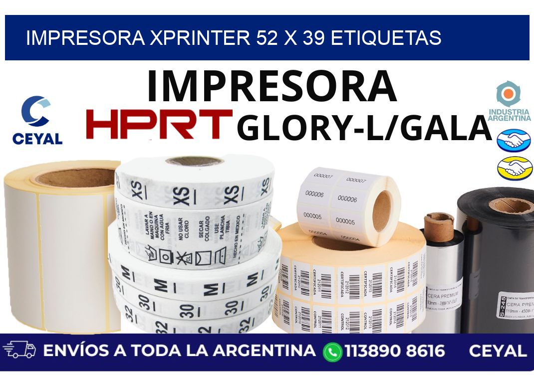 impresora xprinter 52 x 39 etiquetas