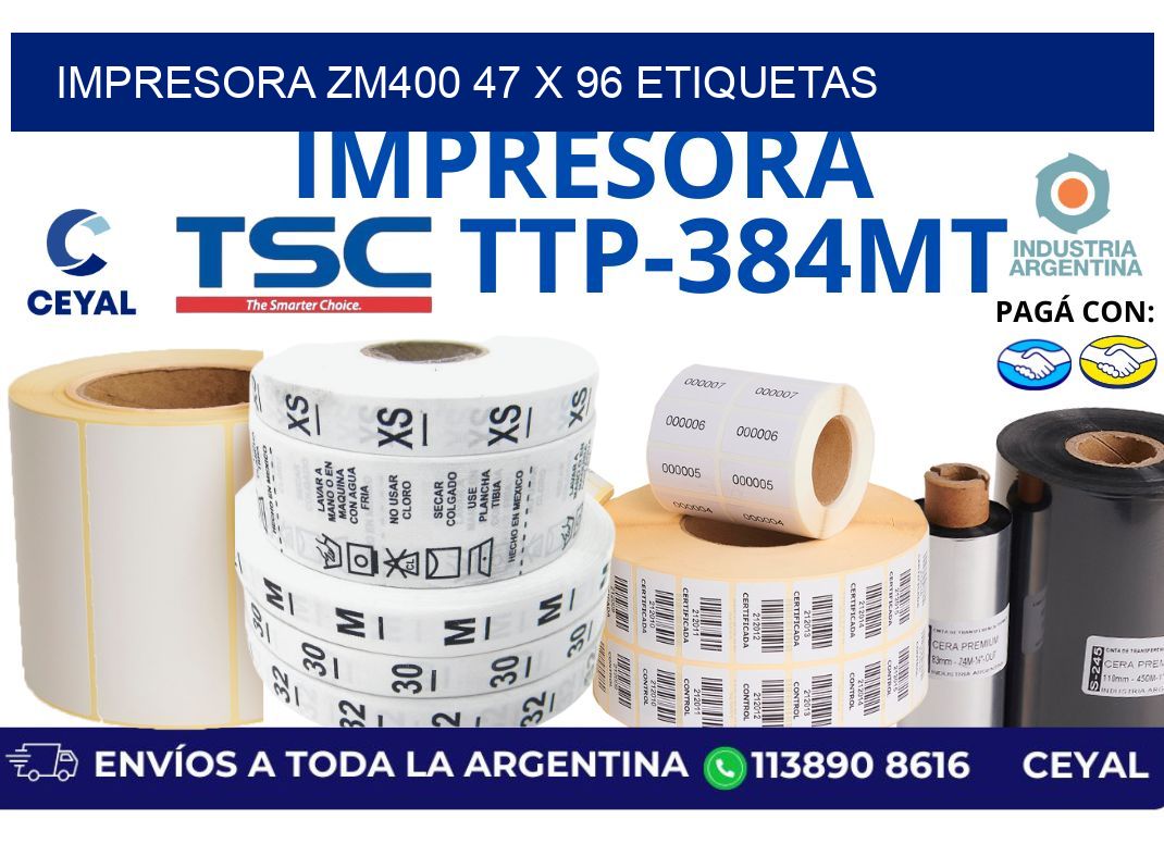 impresora zm400 47 x 96 etiquetas