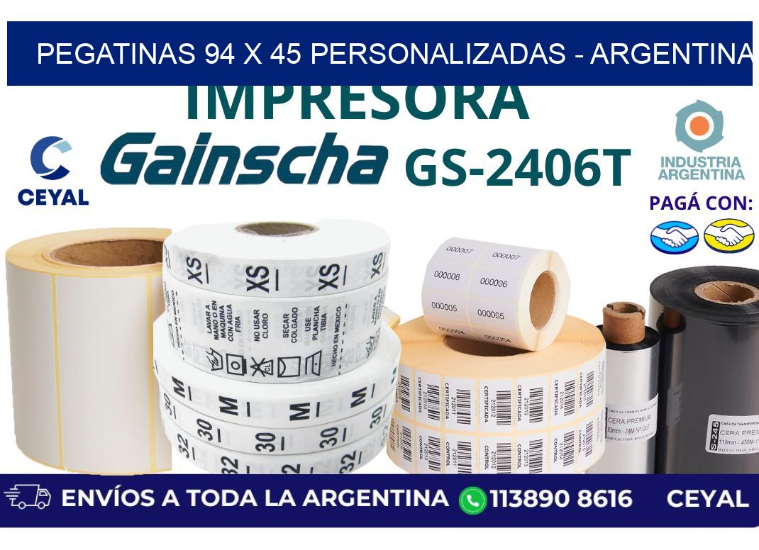 pegatinas 94 x 45 personalizadas - Argentina