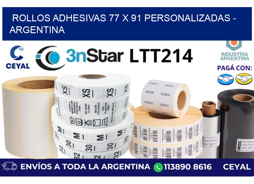 rollos adhesivas 77 x 91 personalizadas - Argentina