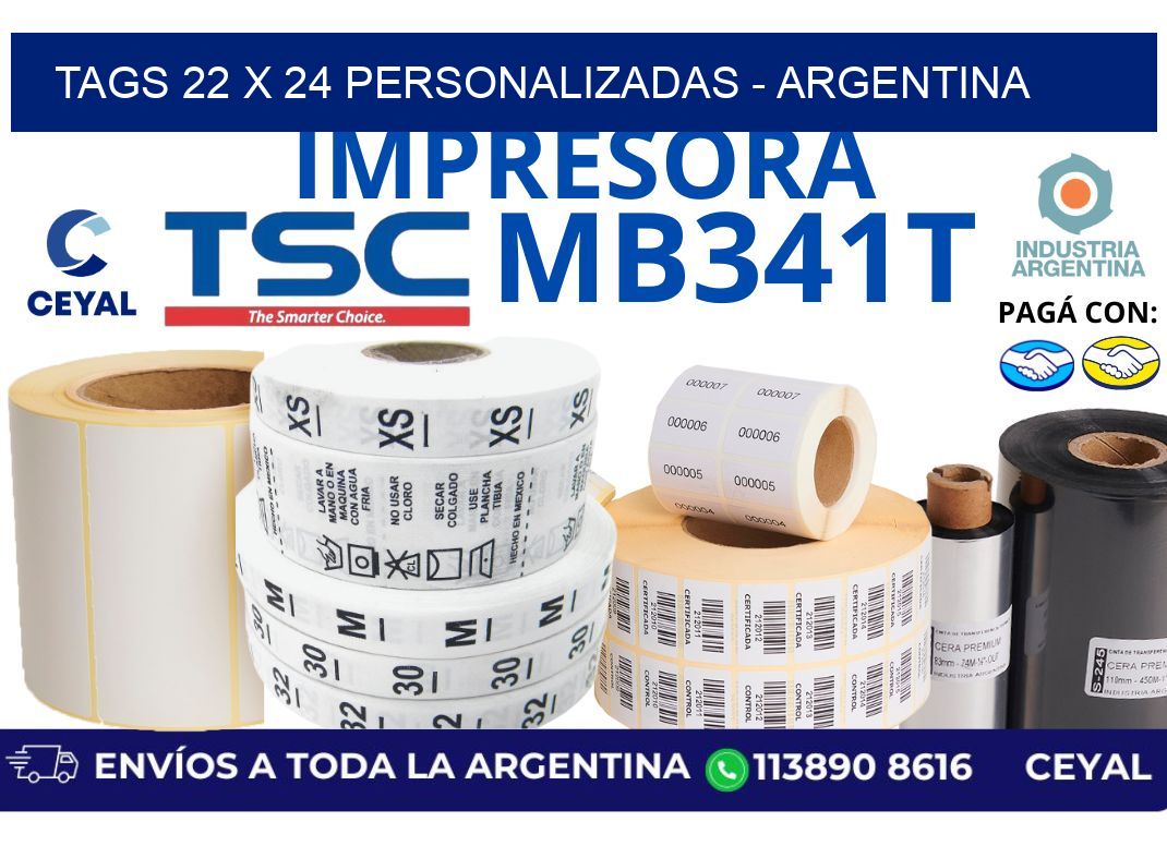 tags 22 x 24 personalizadas – Argentina