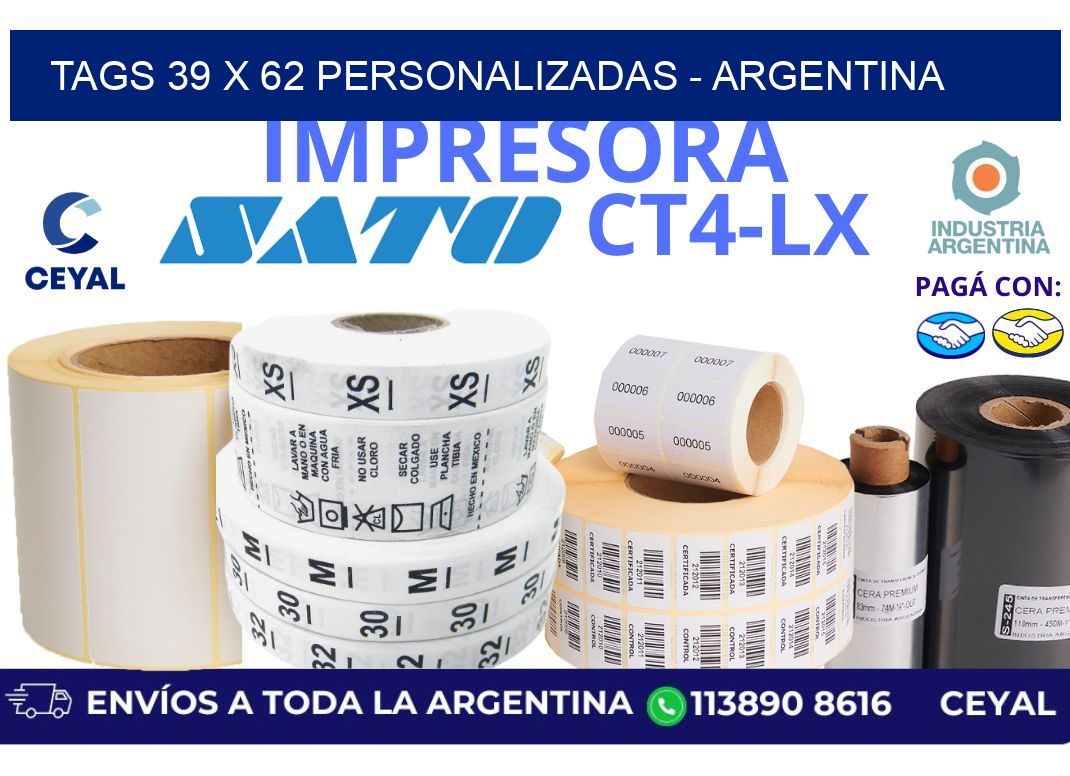 tags 39 x 62 personalizadas – Argentina