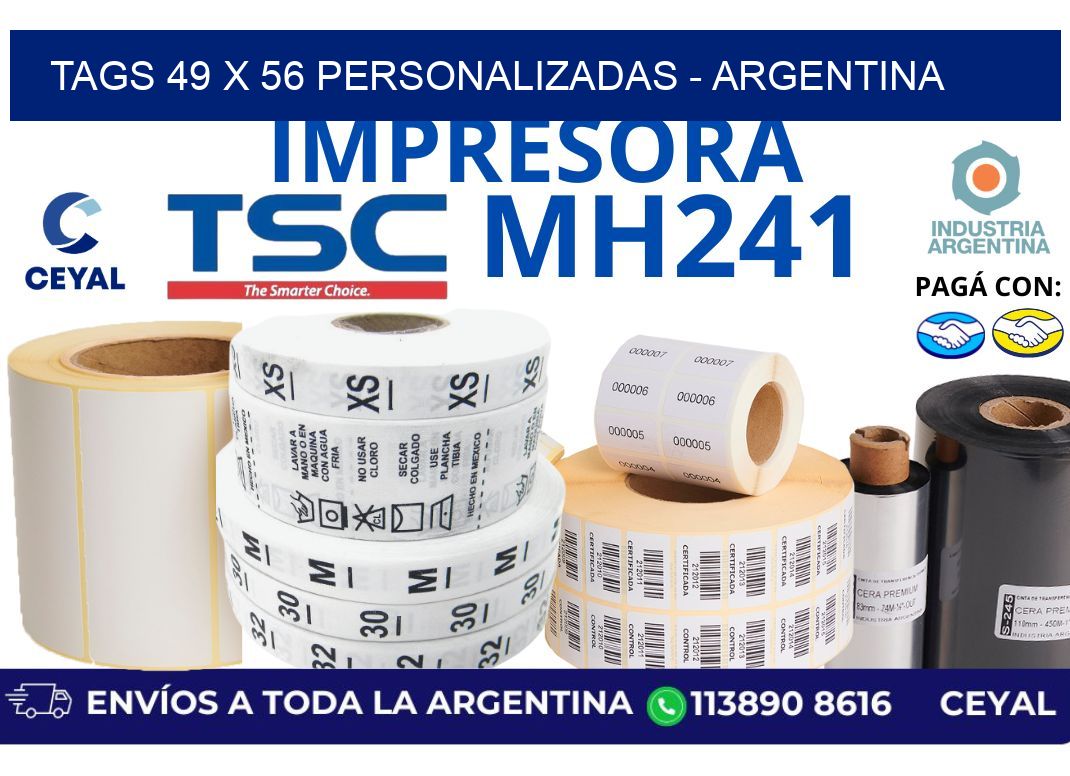 tags 49 x 56 personalizadas - Argentina