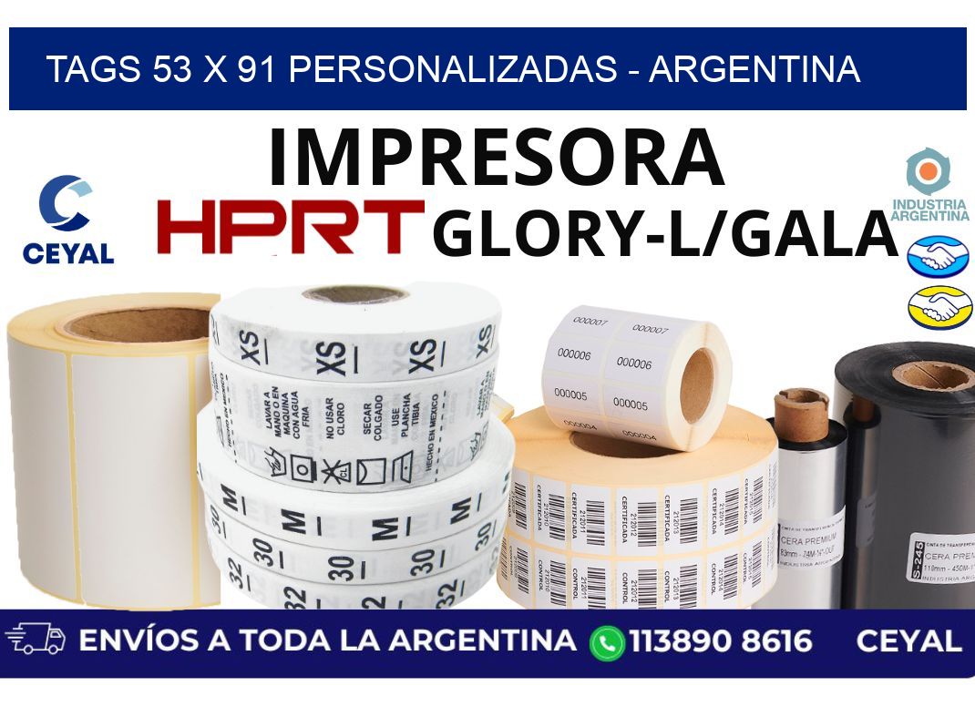 tags 53 x 91 personalizadas - Argentina