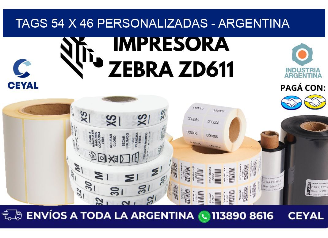 tags 54 x 46 personalizadas – Argentina