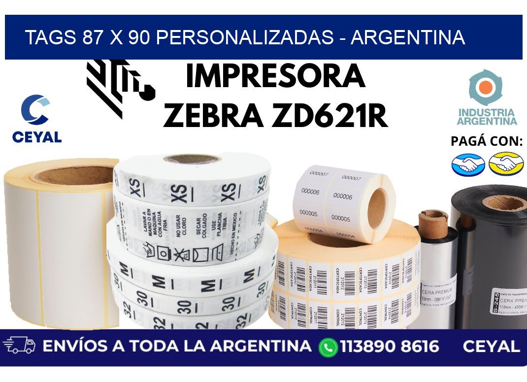 tags 87 x 90 personalizadas - Argentina