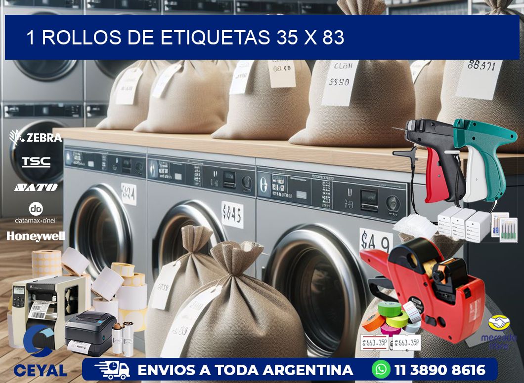 1 ROLLOS DE ETIQUETAS 35 x 83