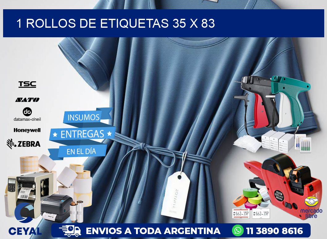 1 ROLLOS DE ETIQUETAS 35 x 83