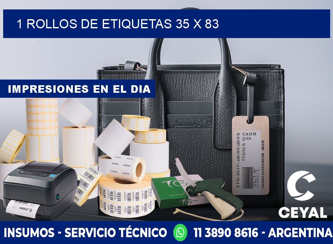 1 ROLLOS DE ETIQUETAS 35 x 83