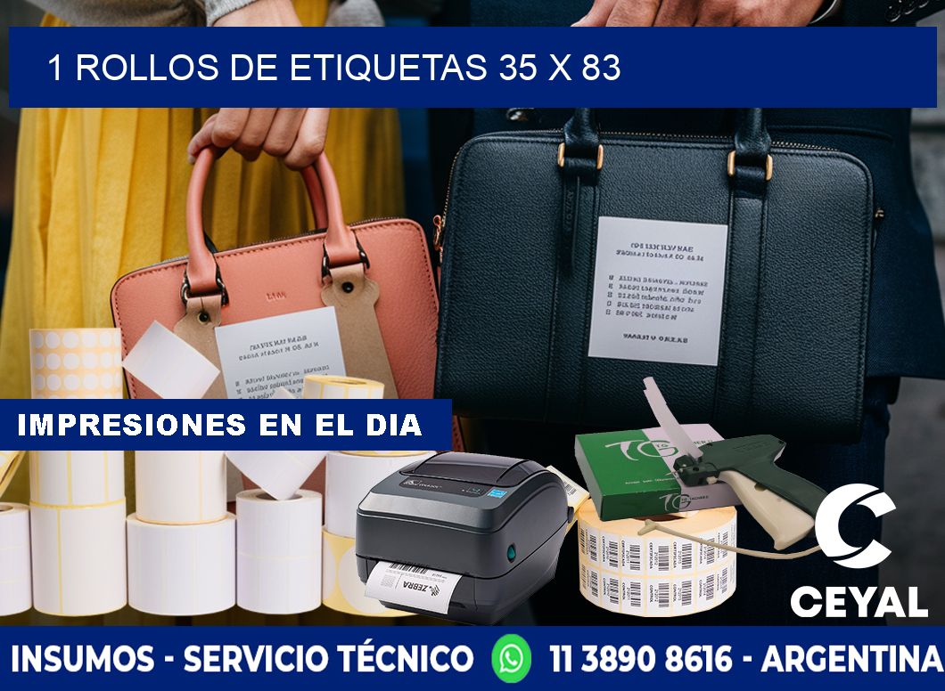 1 ROLLOS DE ETIQUETAS 35 x 83
