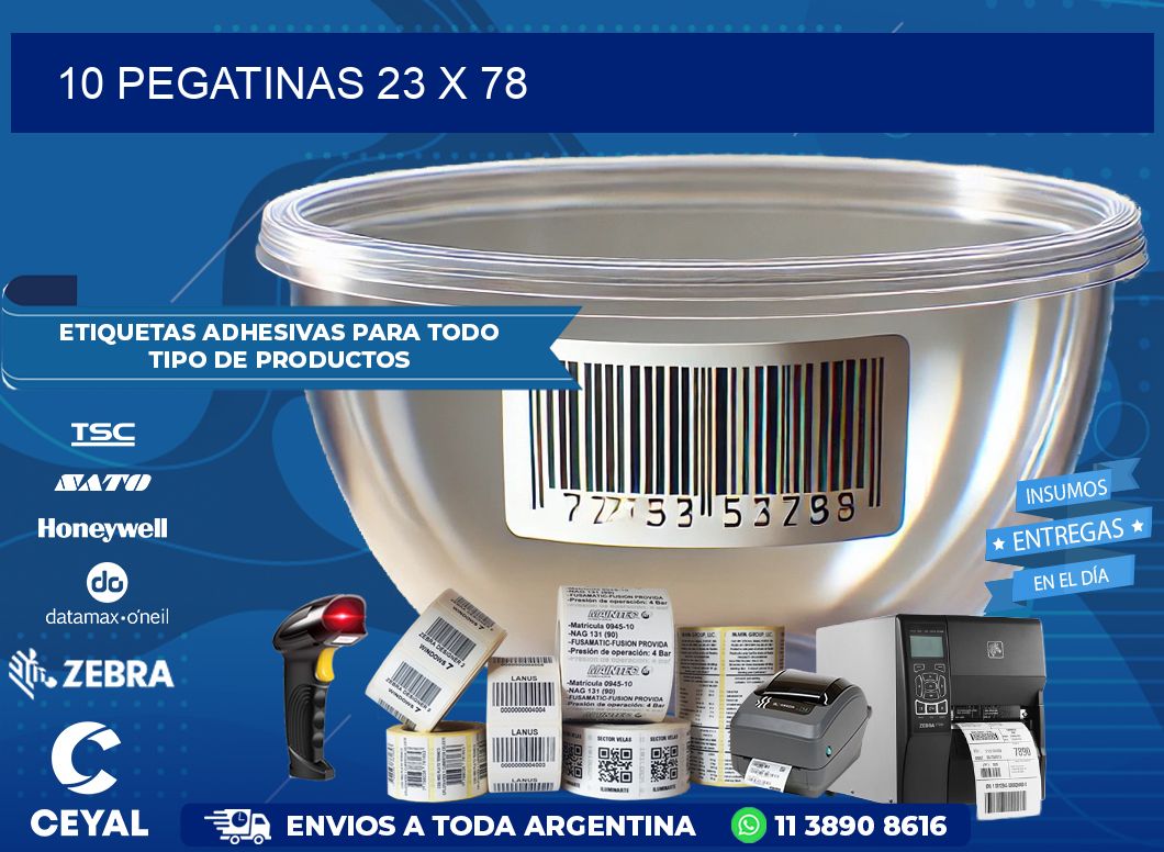 10 PEGATINAS 23 x 78