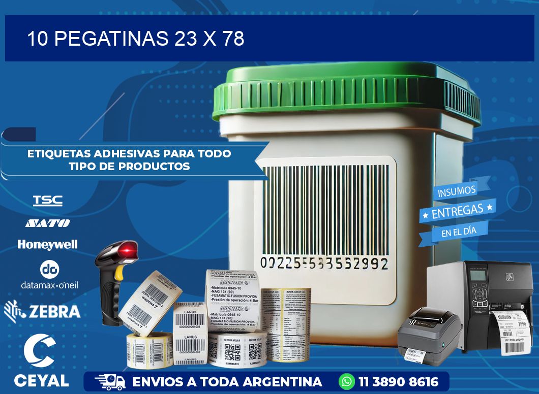 10 PEGATINAS 23 x 78