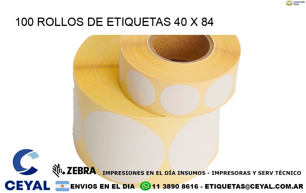 100 ROLLOS DE ETIQUETAS 40 x 84