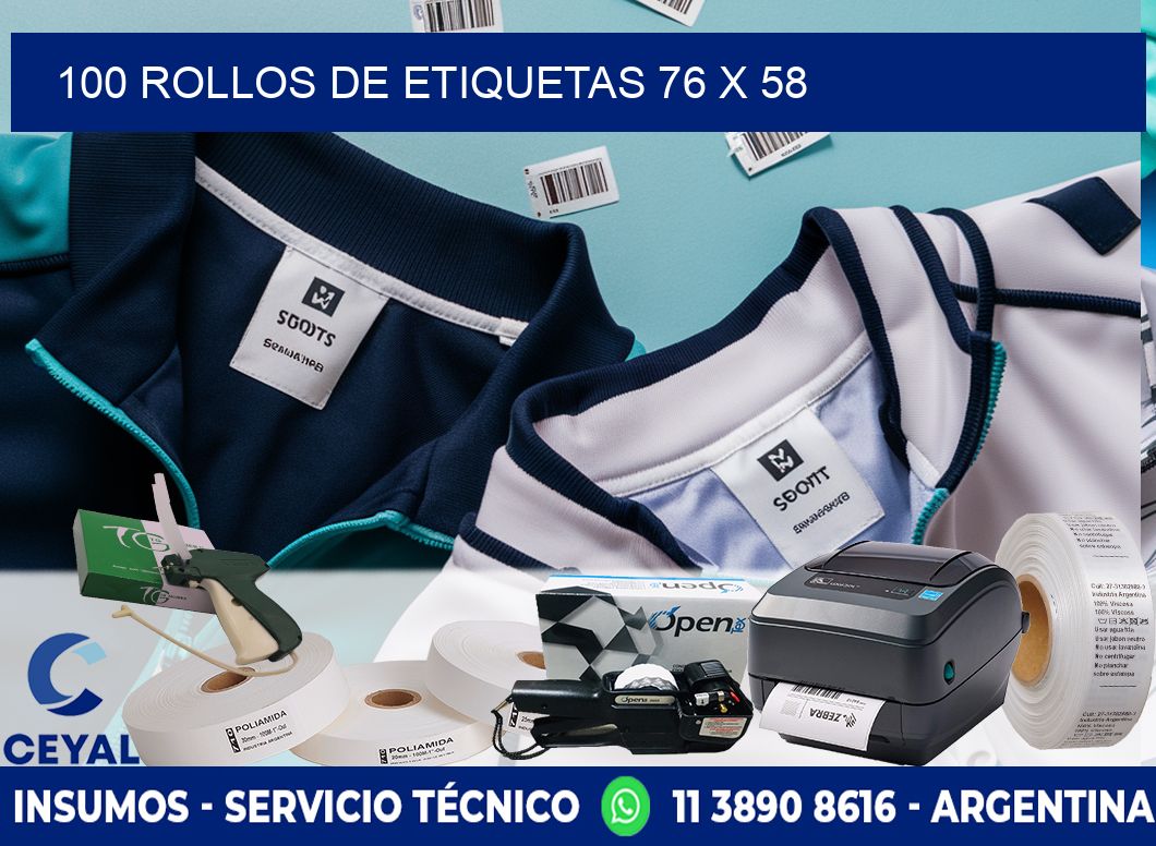 100 ROLLOS DE ETIQUETAS 76 x 58