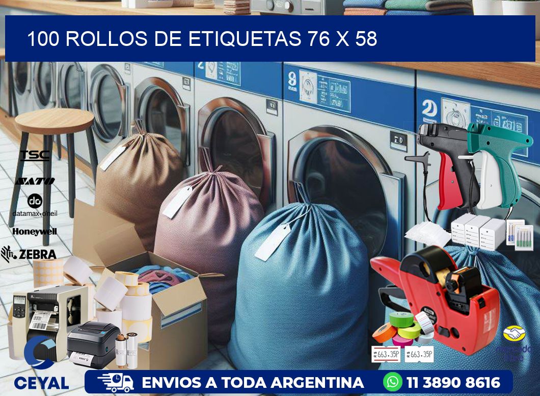 100 ROLLOS DE ETIQUETAS 76 x 58