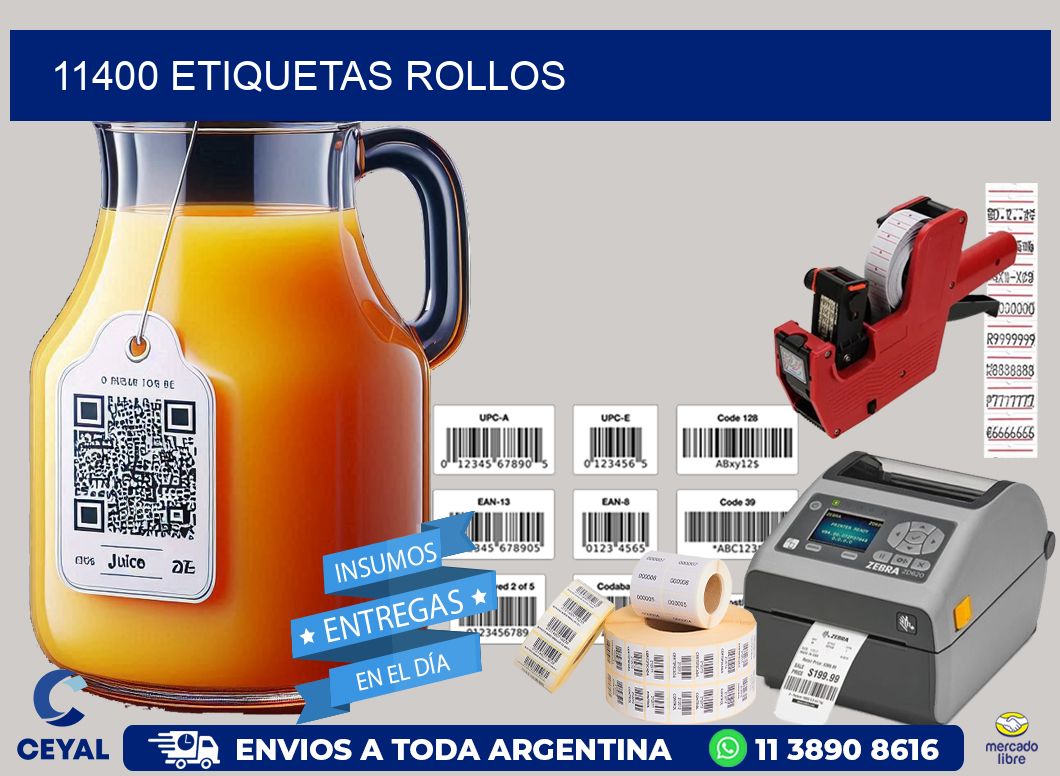 11400 etiquetas rollos