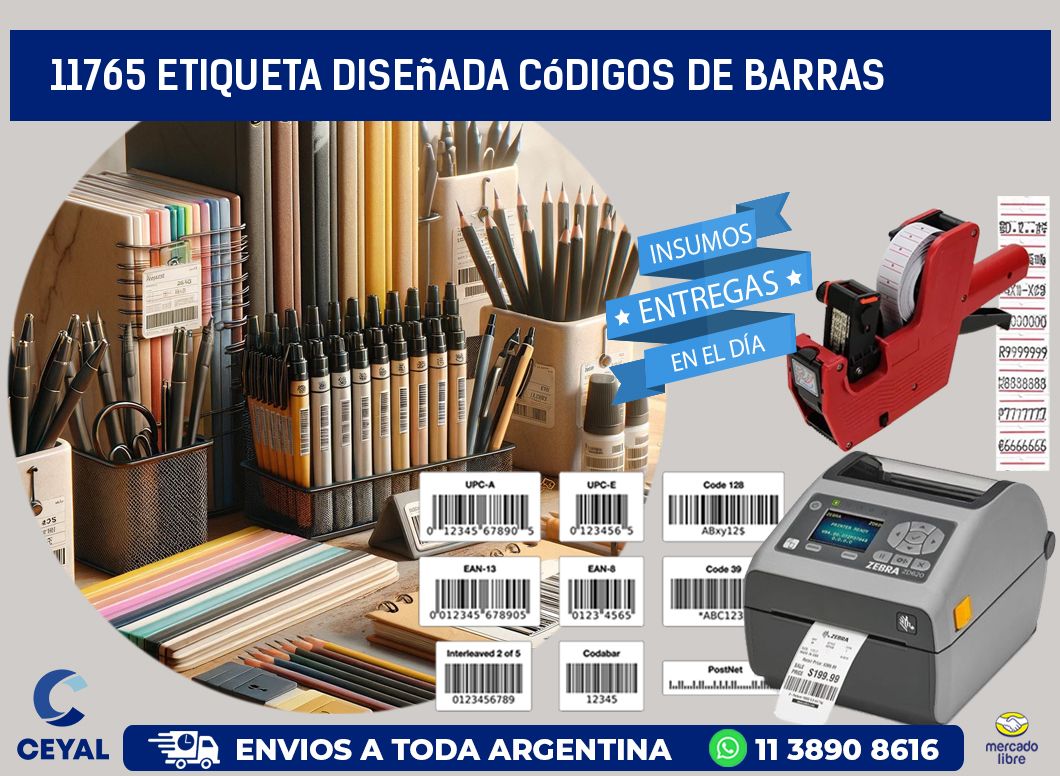 11765 etiqueta diseñada códigos de barras
