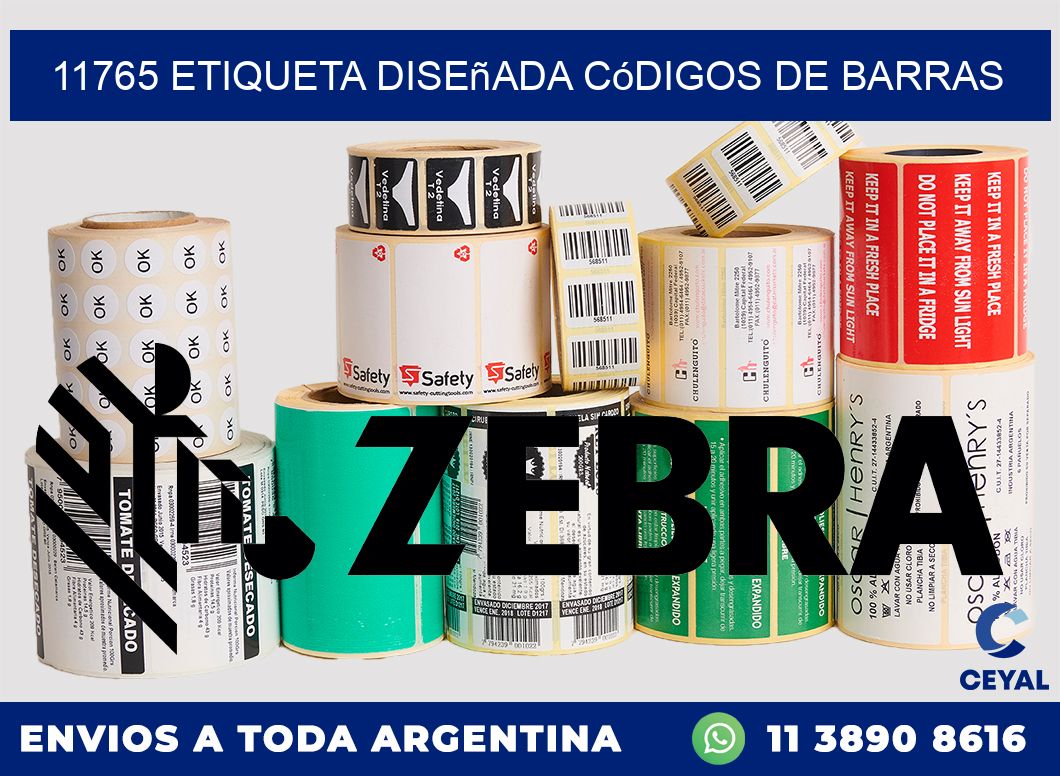 11765 etiqueta diseñada códigos de barras