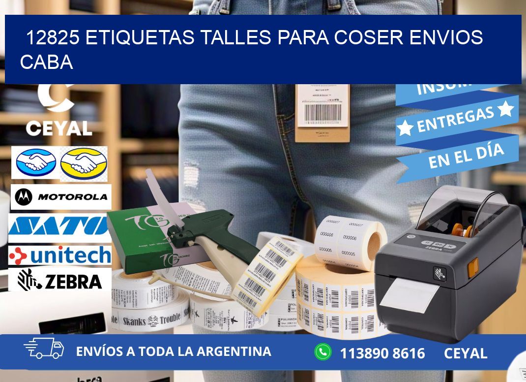 12825 ETIQUETAS TALLES PARA COSER ENVIOS CABA