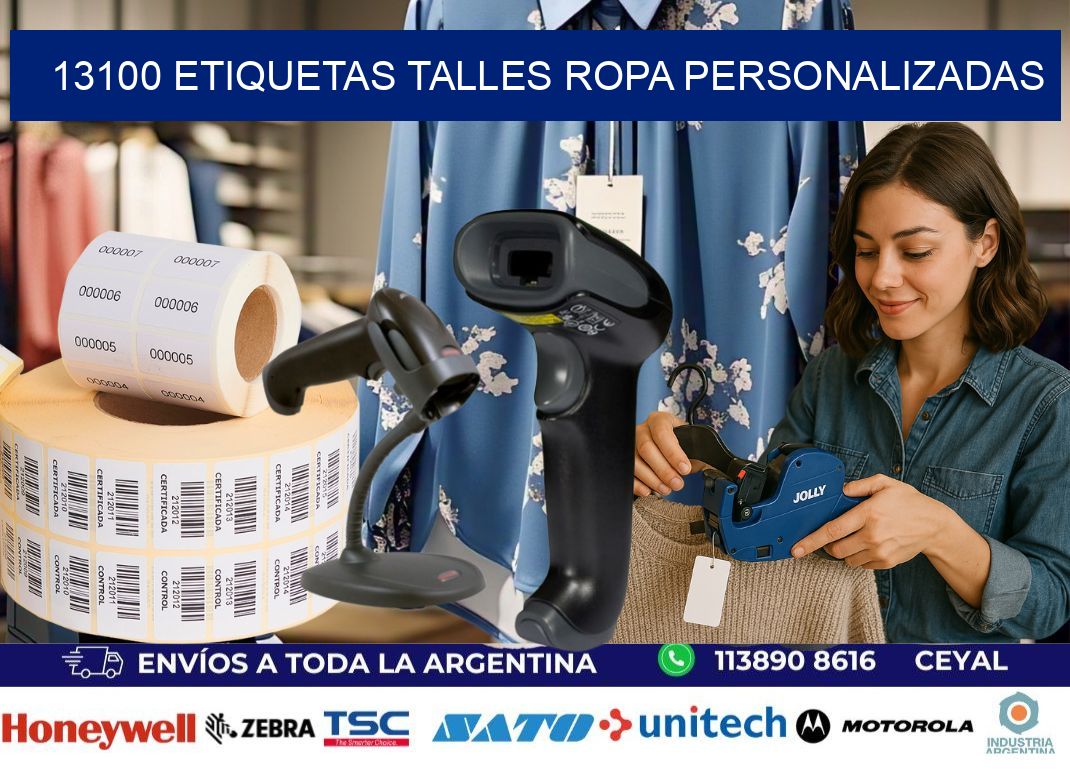 13100 ETIQUETAS TALLES ROPA PERSONALIZADAS