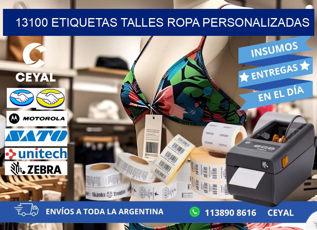 13100 ETIQUETAS TALLES ROPA PERSONALIZADAS