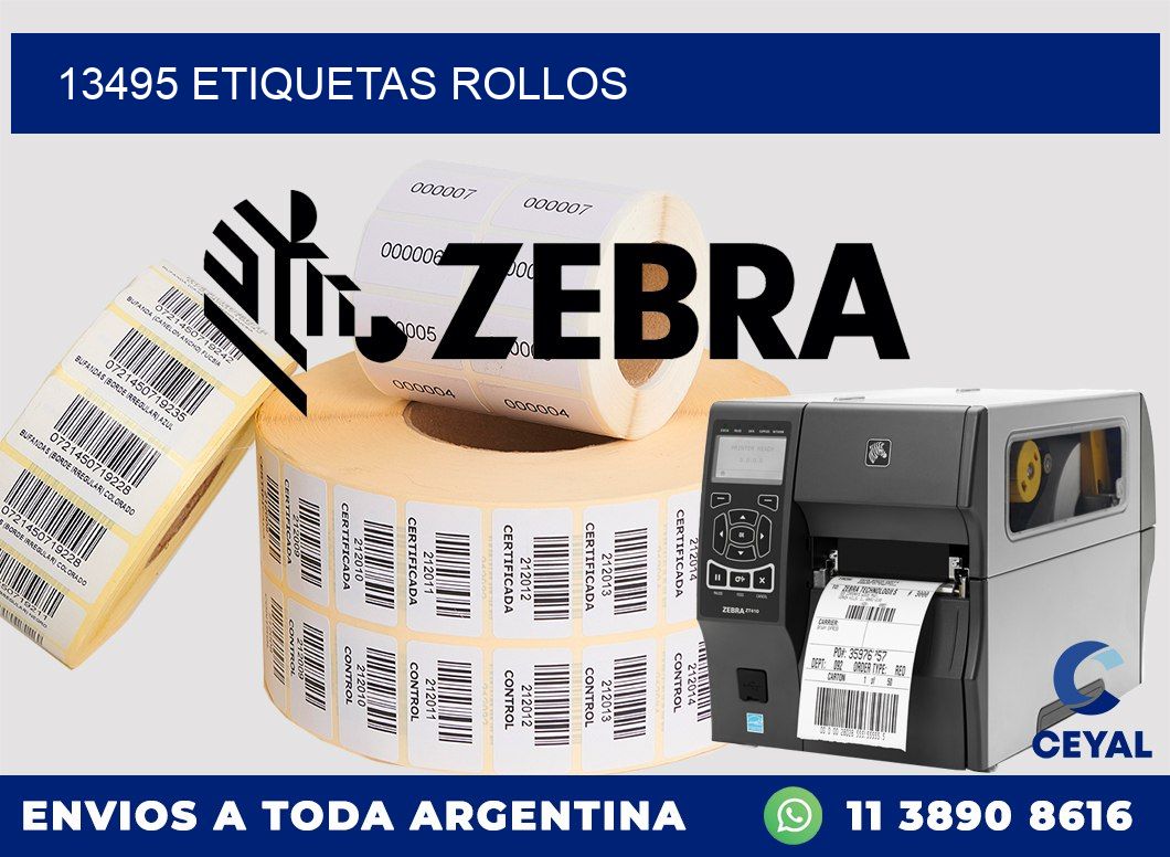 13495 etiquetas rollos