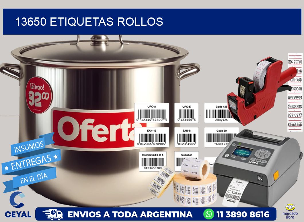 13650 etiquetas rollos