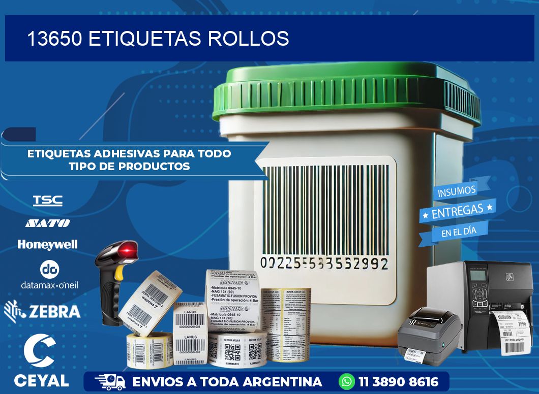 13650 etiquetas rollos