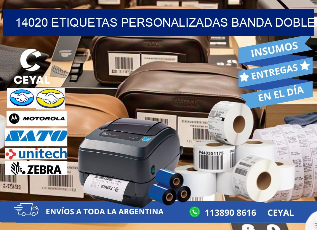 14020 Etiquetas personalizadas banda doble