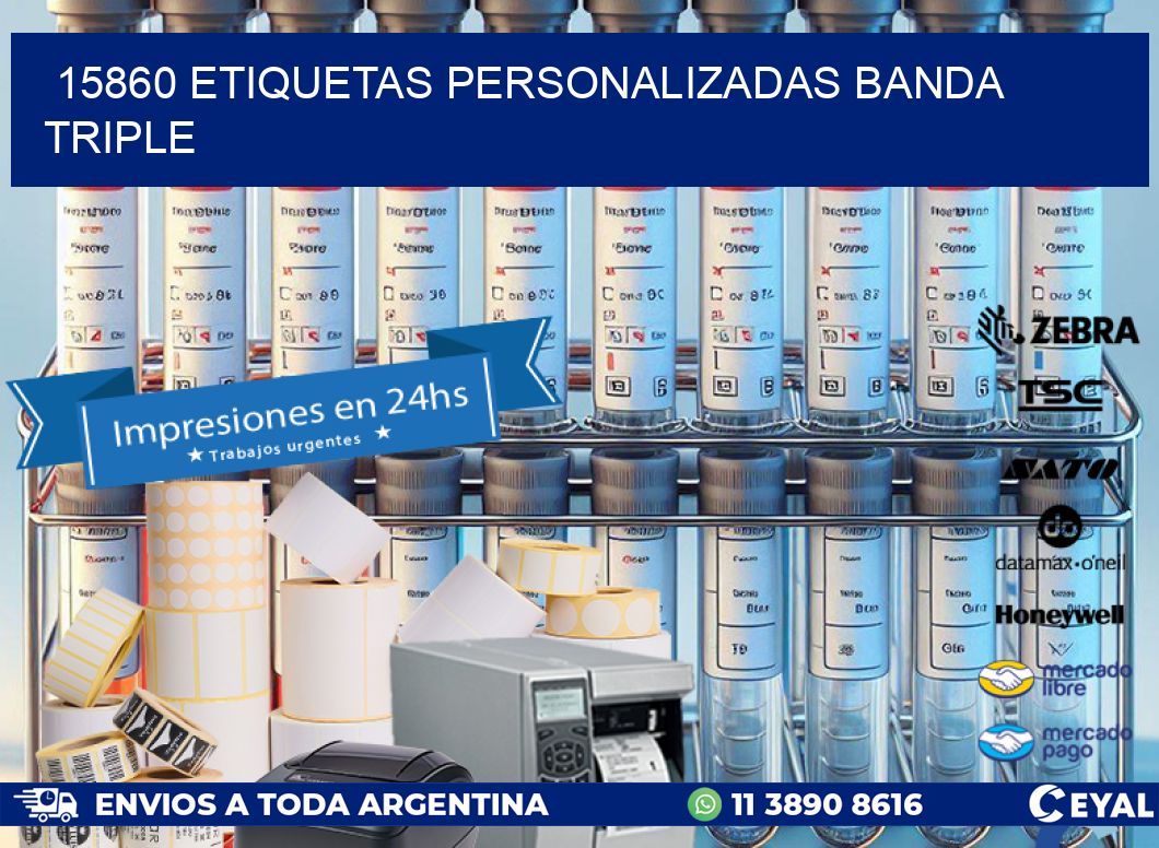15860 Etiquetas personalizadas banda triple