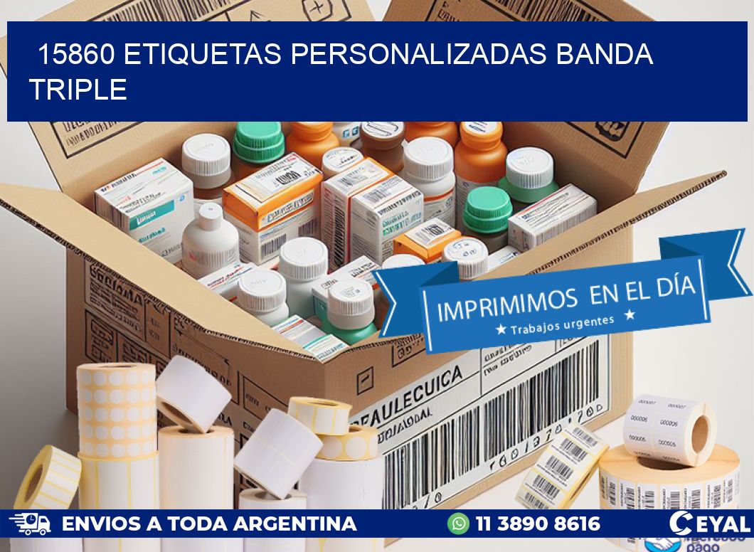 15860 Etiquetas personalizadas banda triple