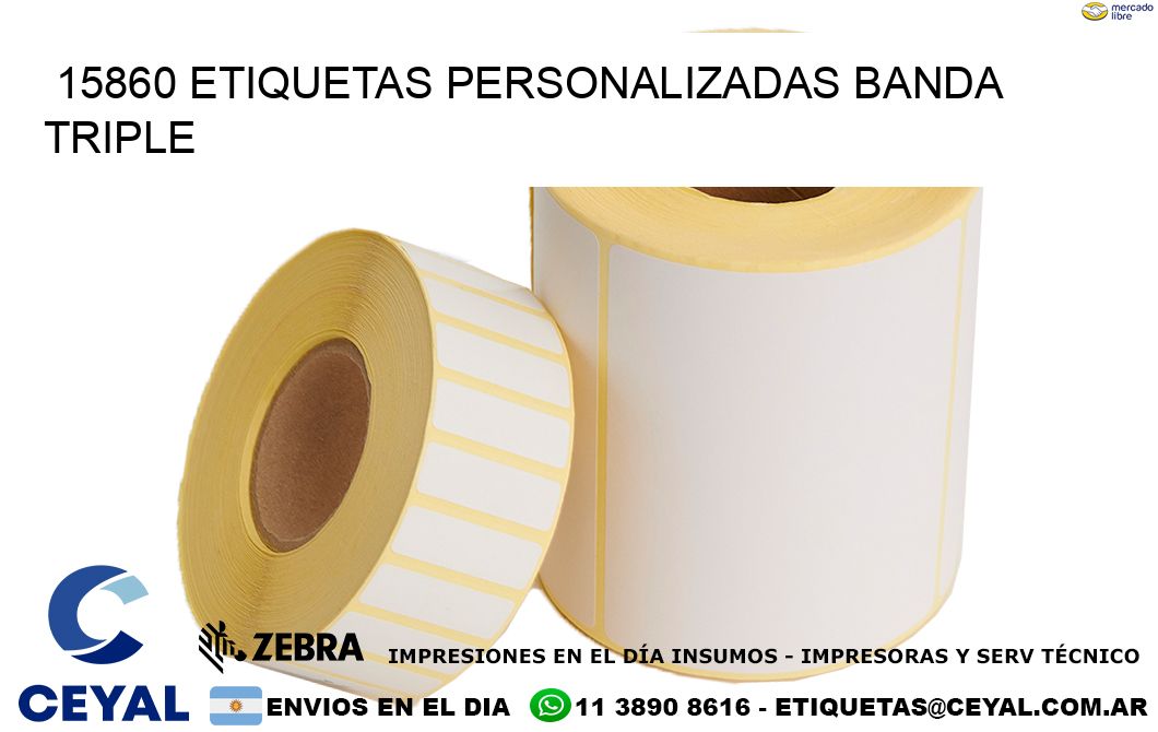 15860 Etiquetas personalizadas banda triple