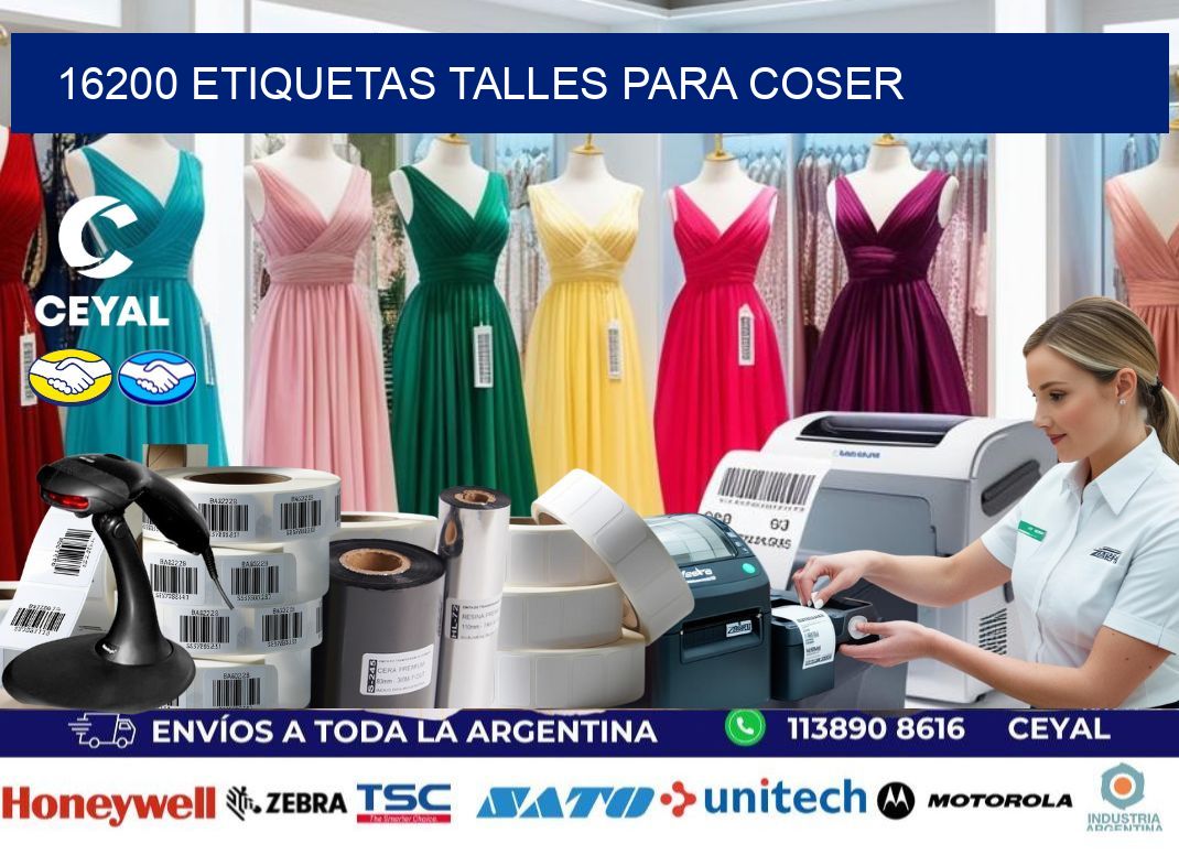 16200 ETIQUETAS TALLES PARA COSER