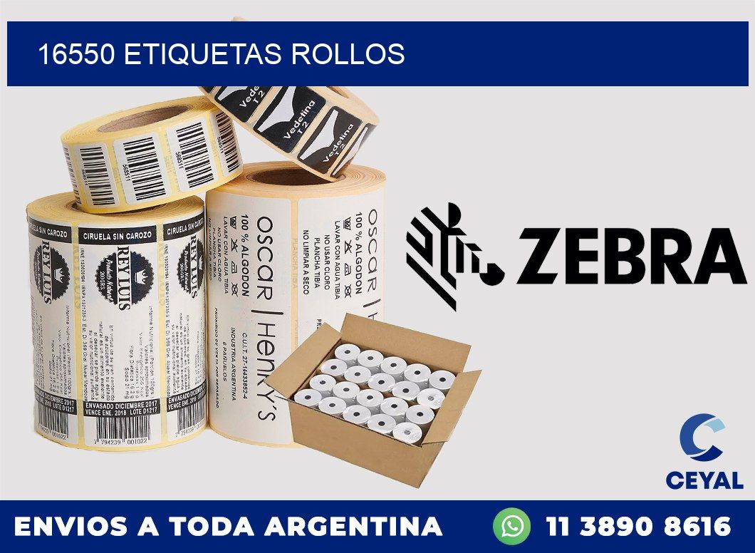 16550 etiquetas rollos