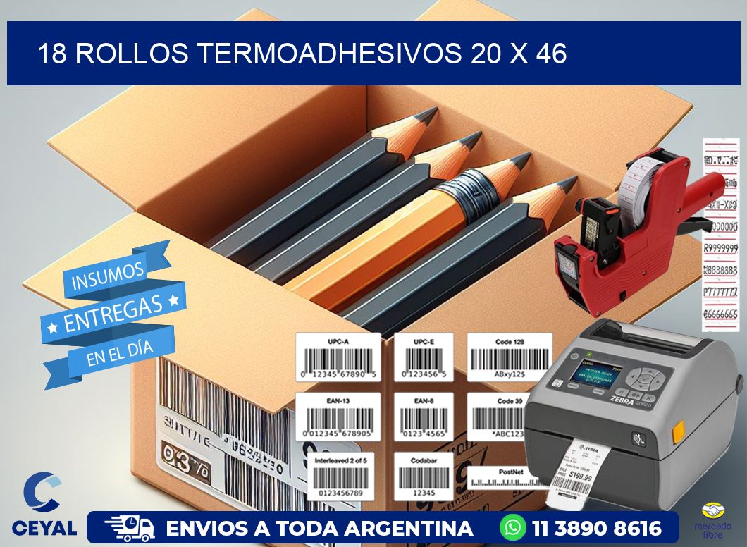 18 ROLLOS TERMOADHESIVOS 20 x 46