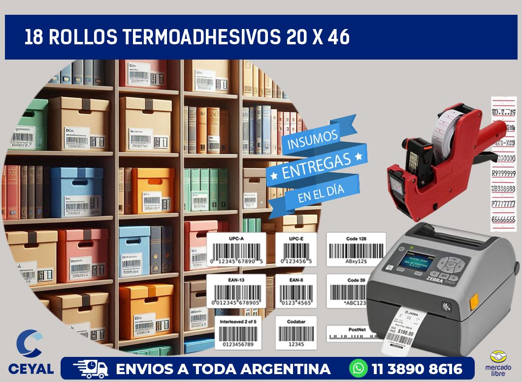 18 ROLLOS TERMOADHESIVOS 20 x 46