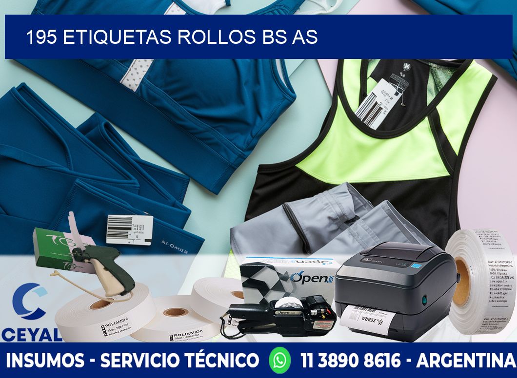 195 etiquetas rollos BS AS