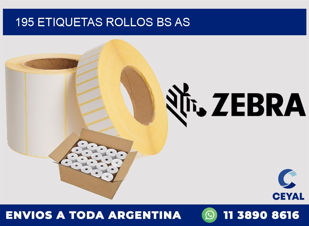 195 etiquetas rollos BS AS