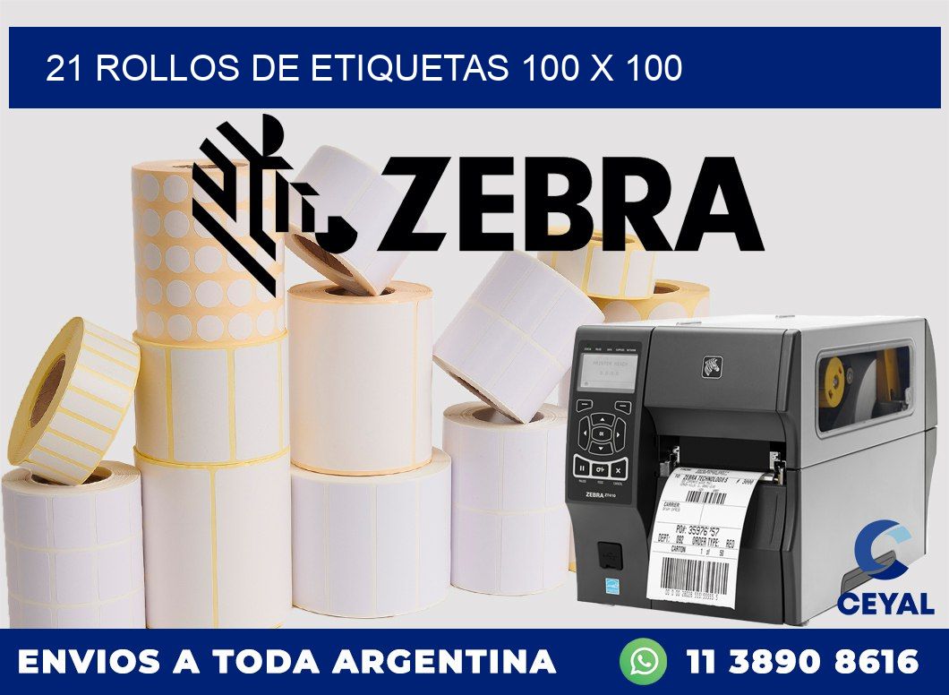21 ROLLOS DE ETIQUETAS 100 x 100