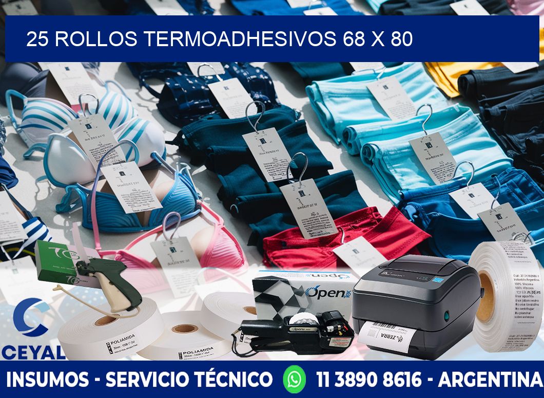 25 ROLLOS TERMOADHESIVOS 68 x 80