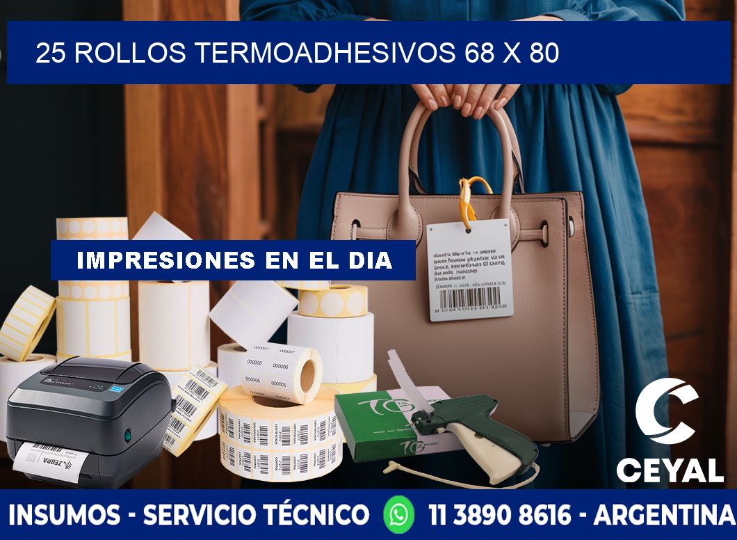25 ROLLOS TERMOADHESIVOS 68 x 80