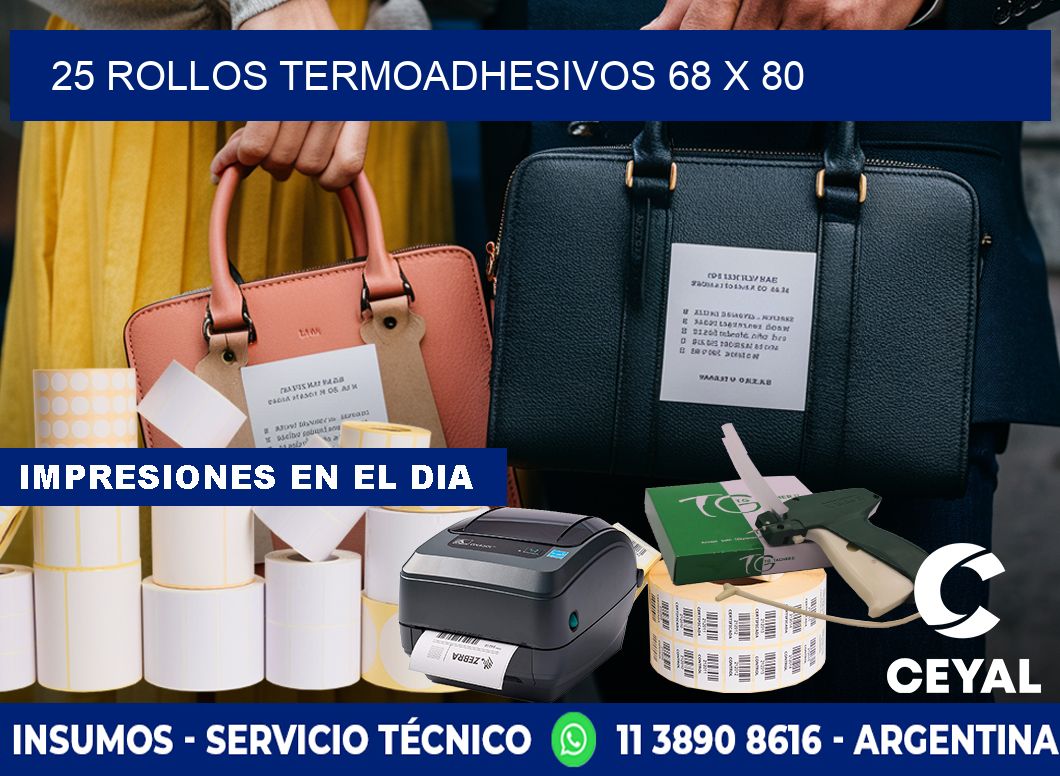 25 ROLLOS TERMOADHESIVOS 68 x 80