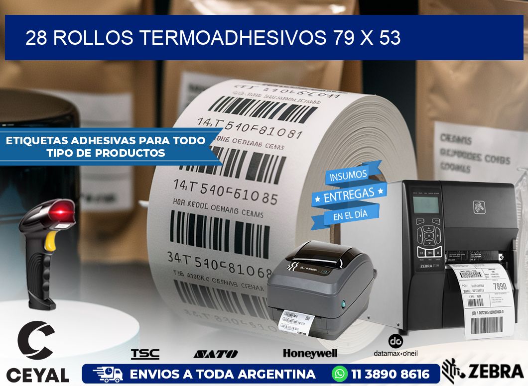 28 ROLLOS TERMOADHESIVOS 79 x 53