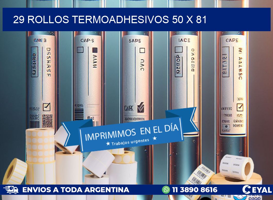 29 ROLLOS TERMOADHESIVOS 50 x 81