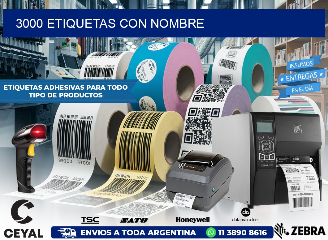 3000 etiquetas con nombre