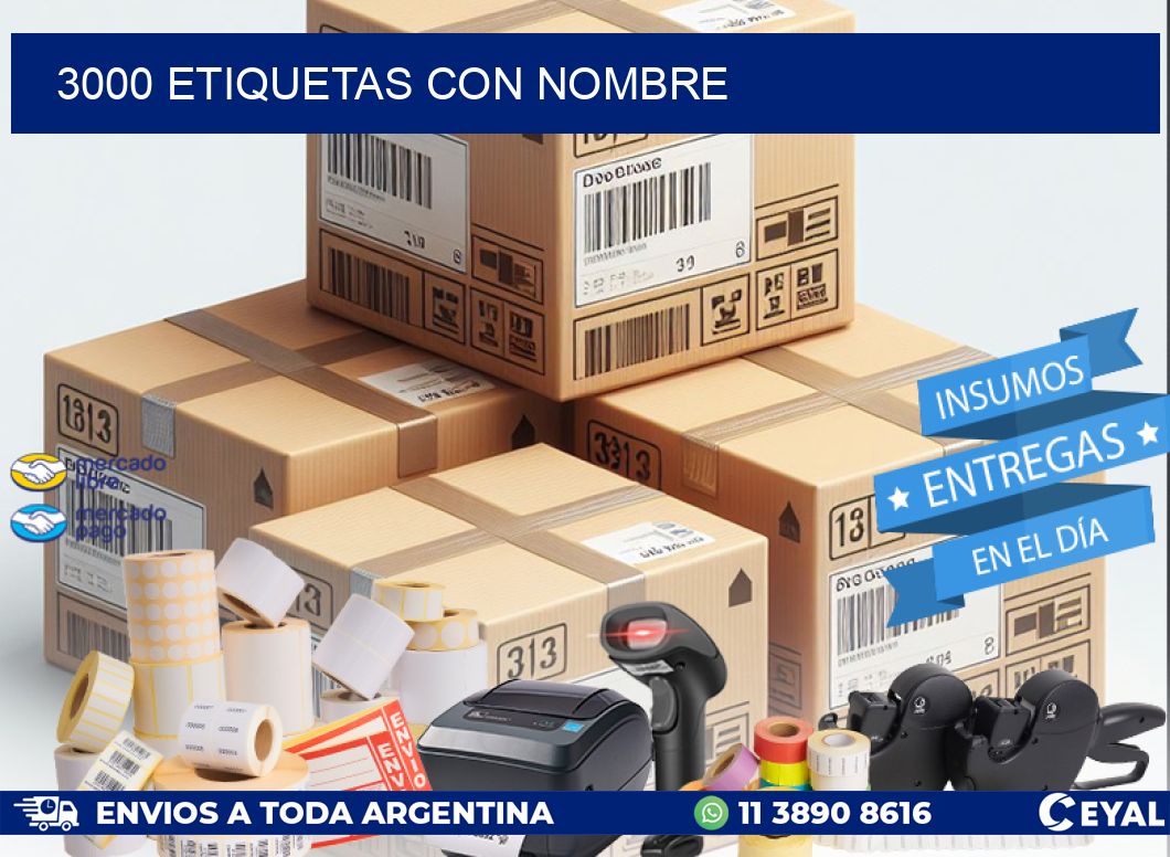 3000 etiquetas con nombre